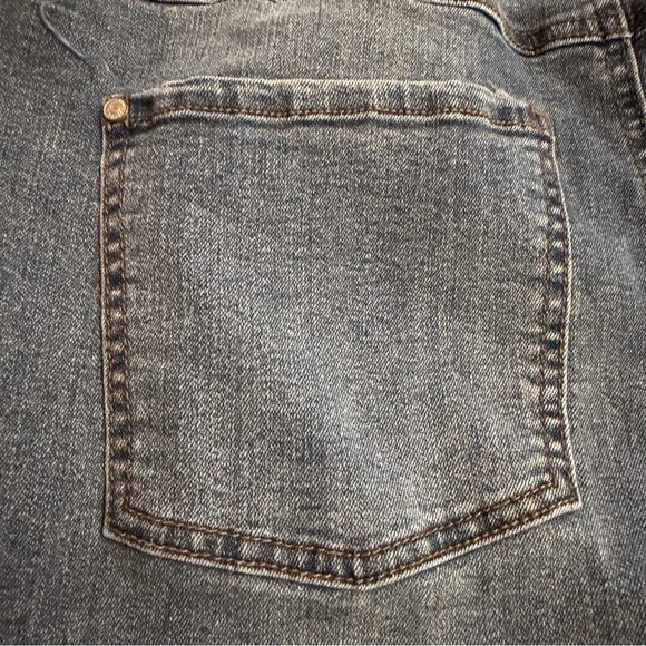 Women’s Patchwork Jeans Size 16 Blue Denim Straight Leg Boho Cottagecore - Picture 7 of 9